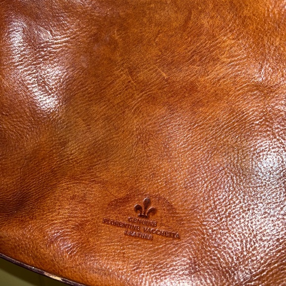 Dooney & Bourke Vintage Florentine Vacchetta Leather Shoulder Satchel Bag Brown - Picture 4 of 16